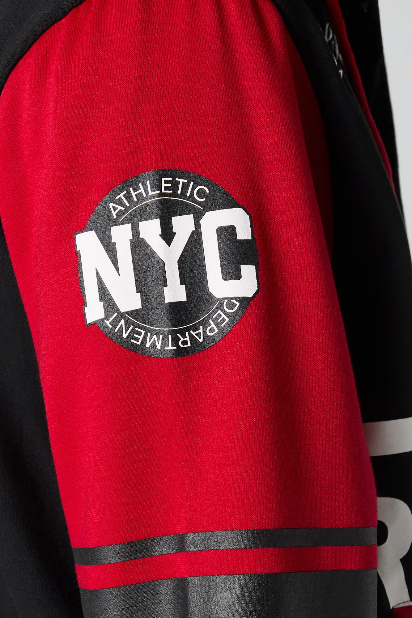 NY Racing Chenille Embroidered Varsity Jacket