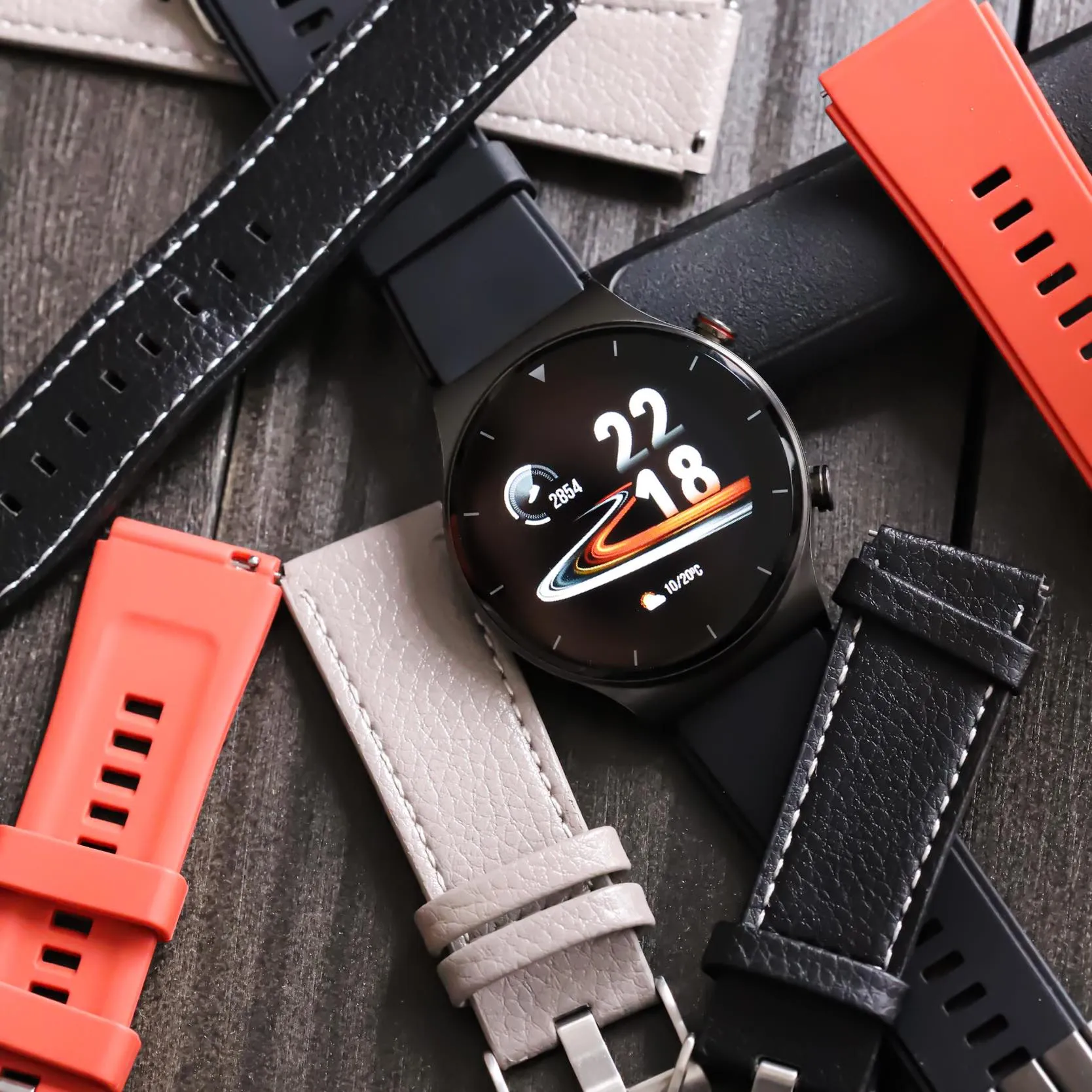 ON GREY ARTIFICIAL LEATHER BAND - WATERPROOF
