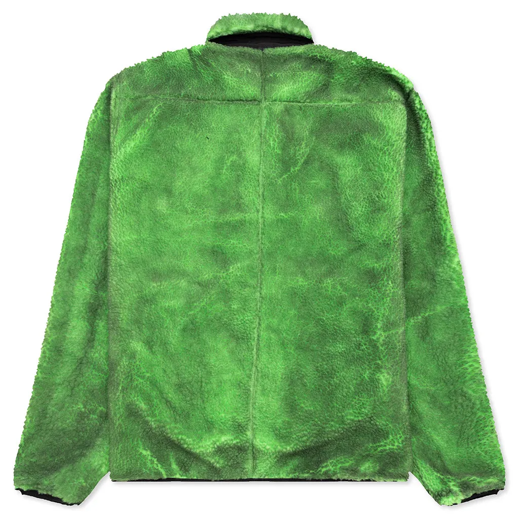 Painted Sherpa Fleece Jacket - Green
