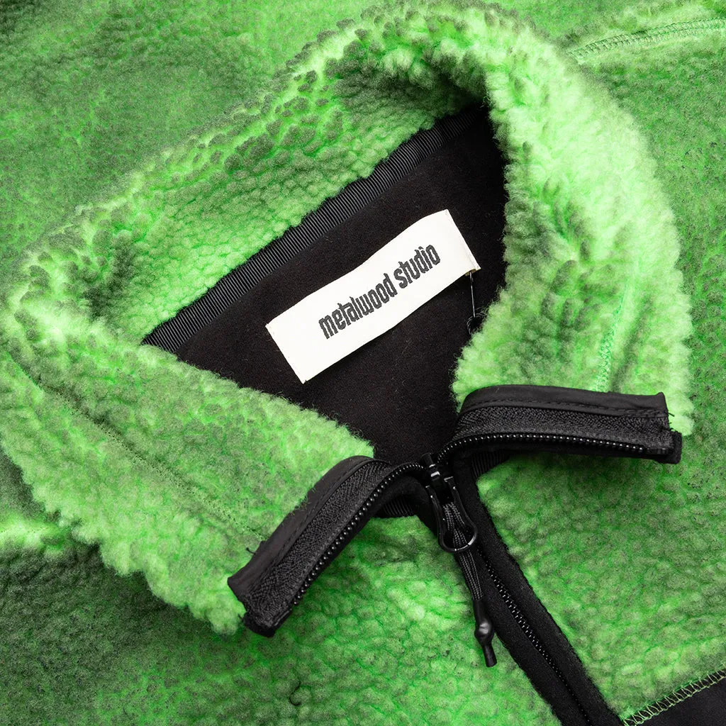 Painted Sherpa Fleece Jacket - Green
