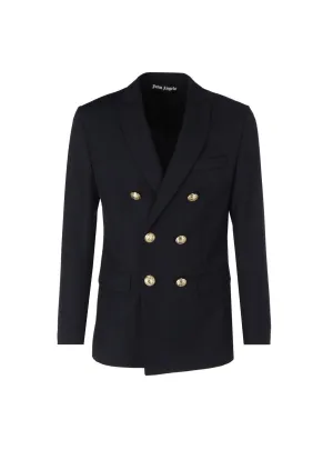 Palm Angels Embroidered Double-Breasted Blazer