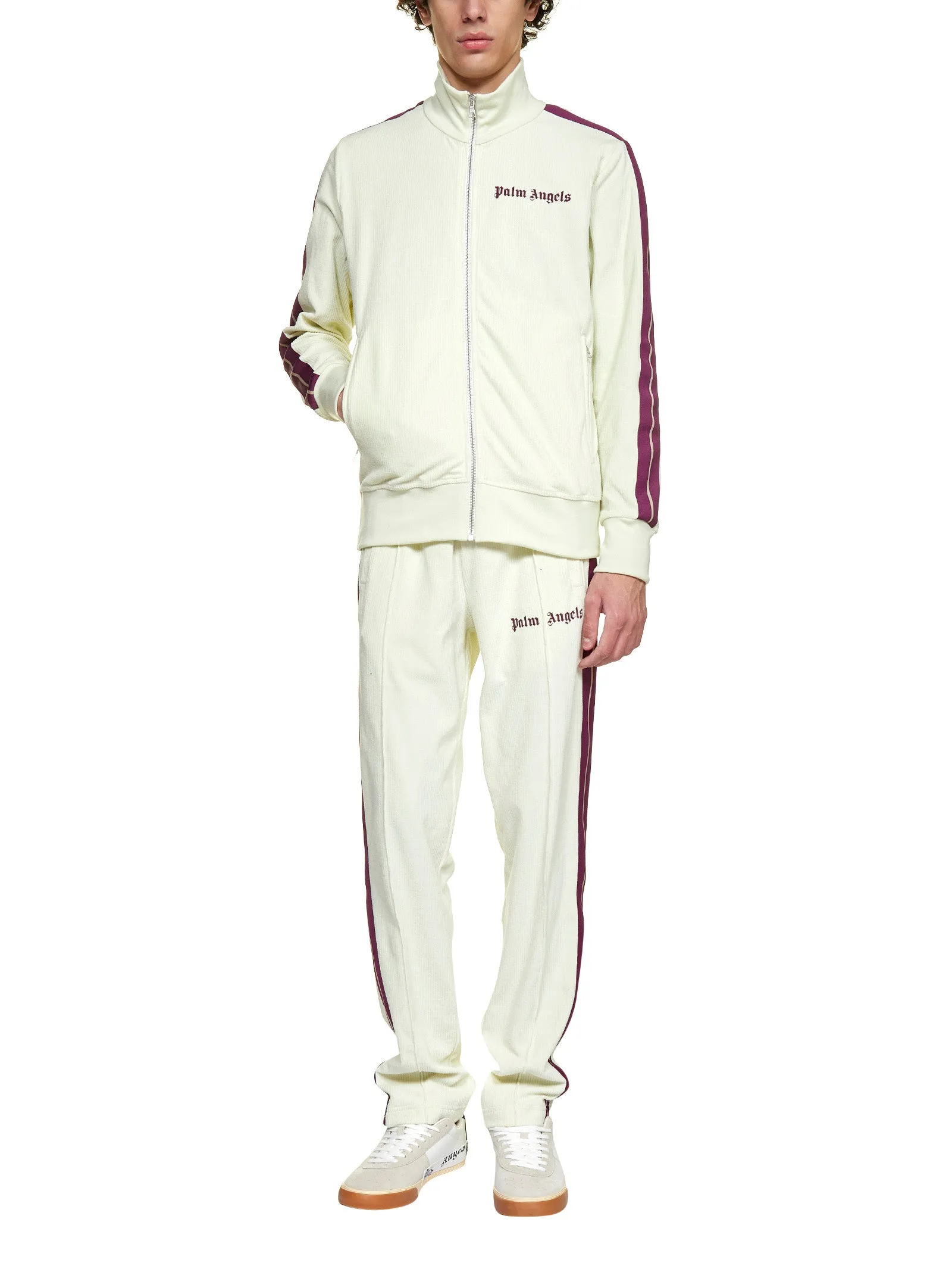 Palm Angels Logo Printed Corduroy Track Jacket