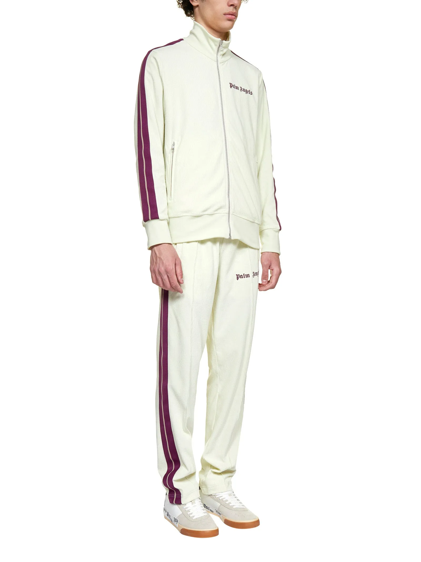 Palm Angels Logo Printed Corduroy Track Jacket