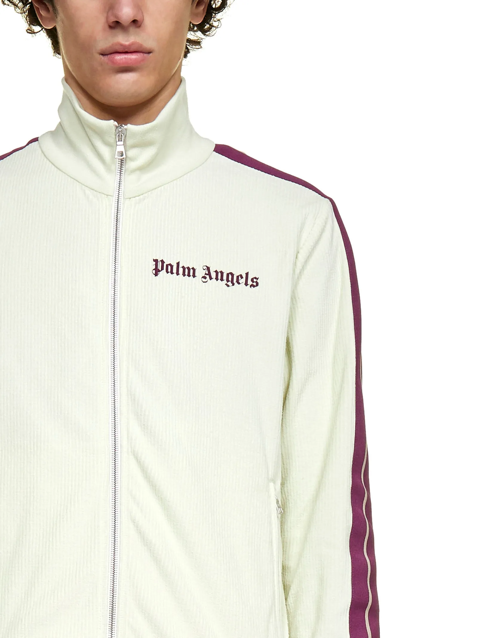 Palm Angels Logo Printed Corduroy Track Jacket