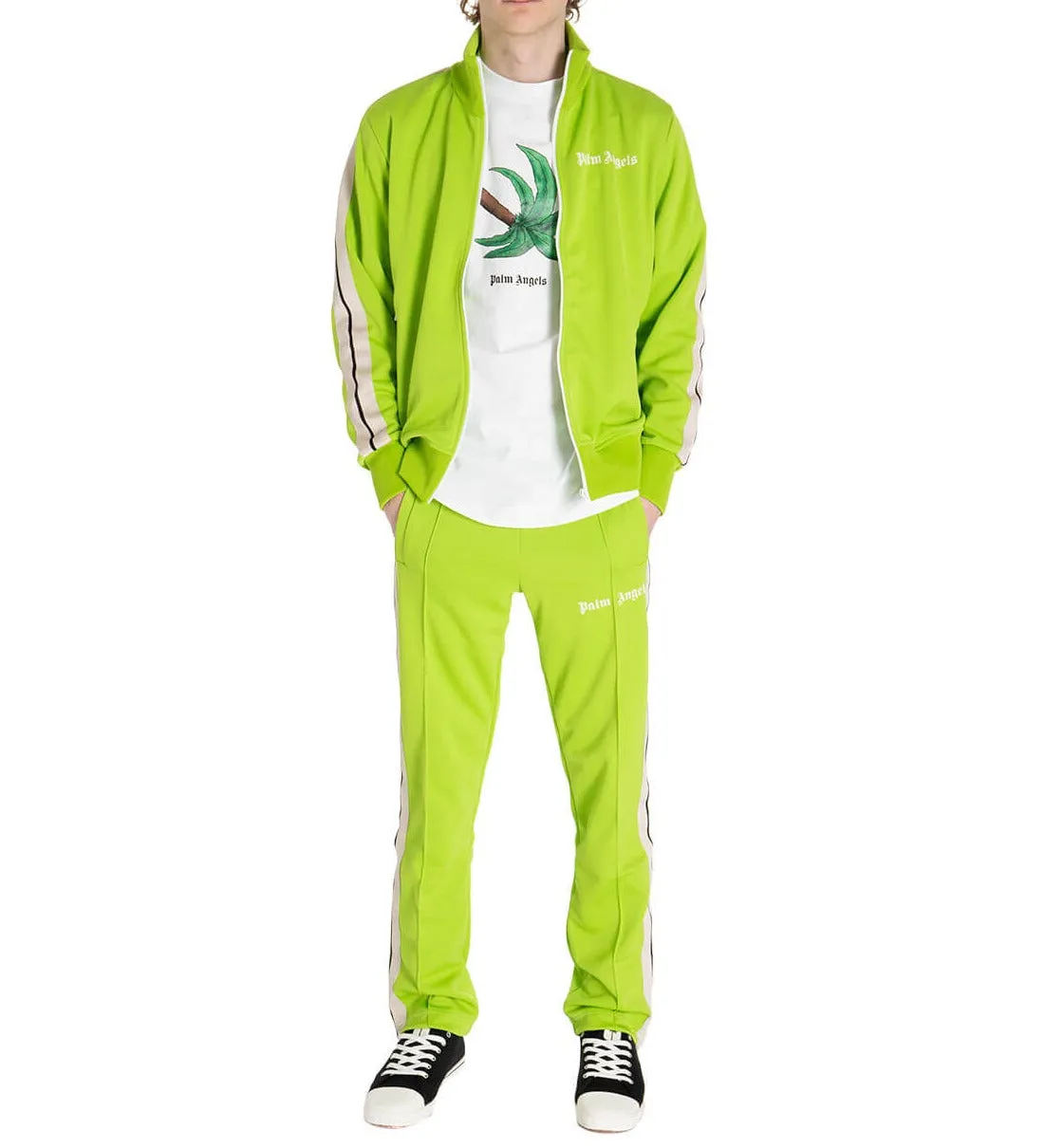 Palm Angels Logo Printed Zipped Track Jacket