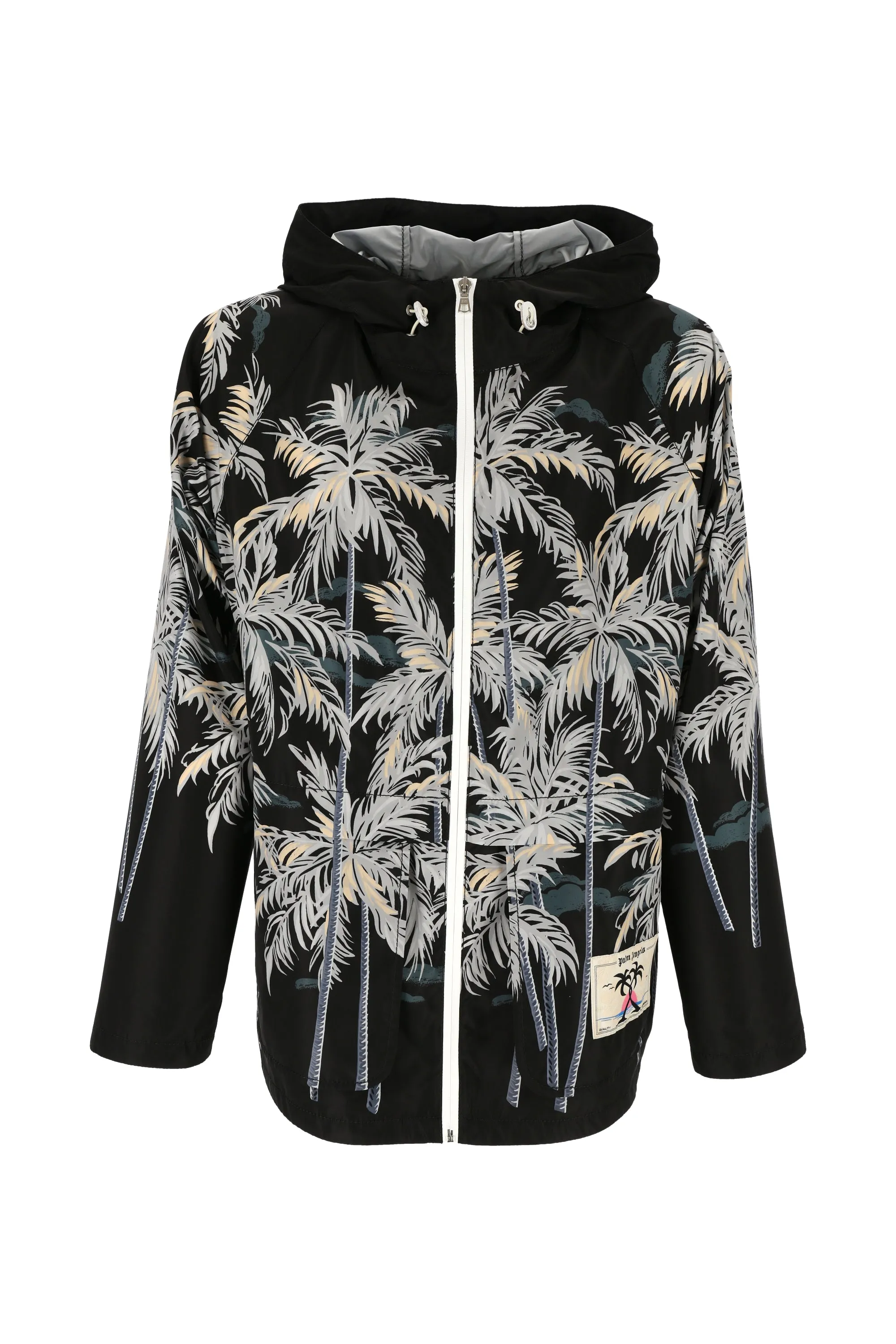 Palm Angels Palm Tree Print Zipped Jacket