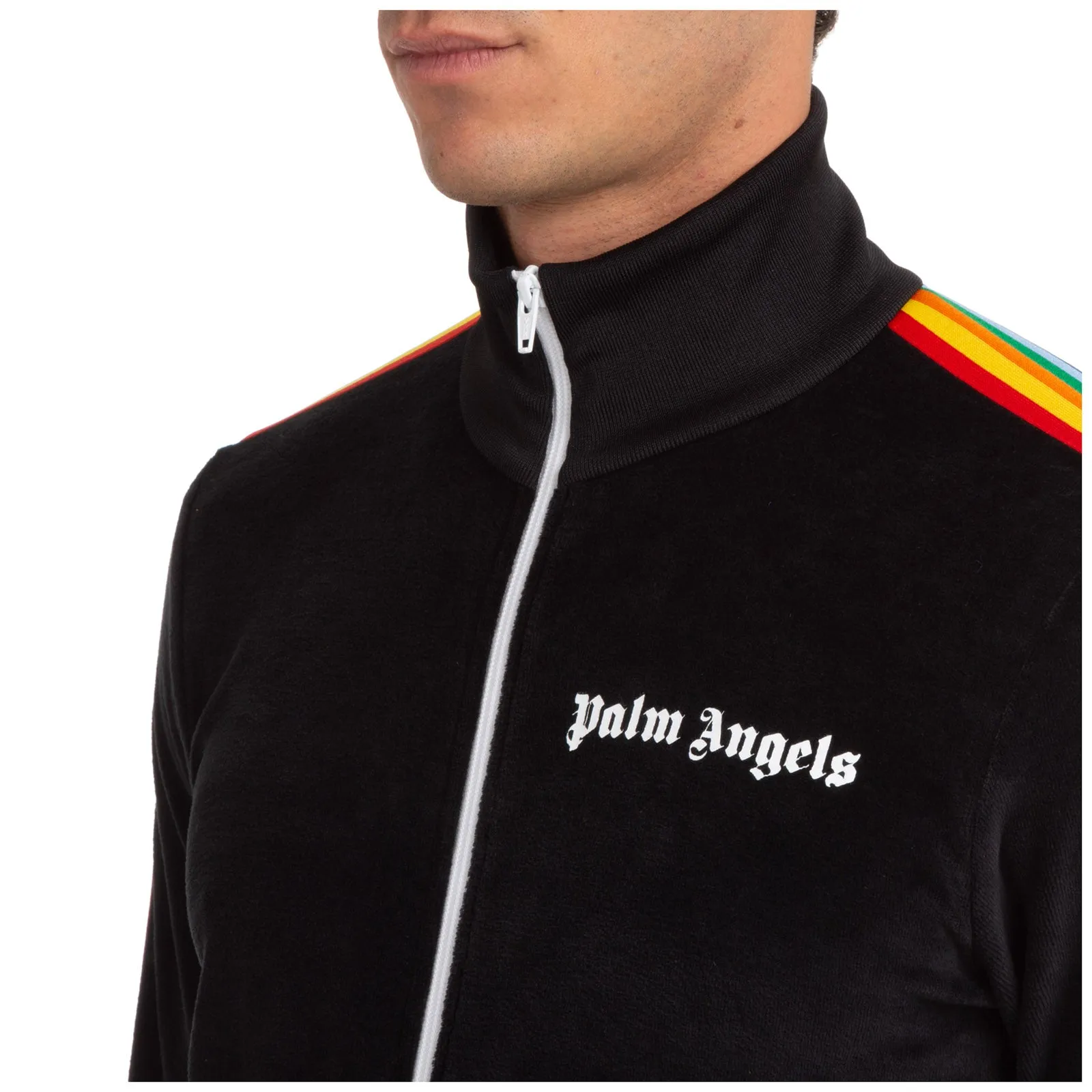 Palm Angels Rainbow Stripe Chenille Track Jacket