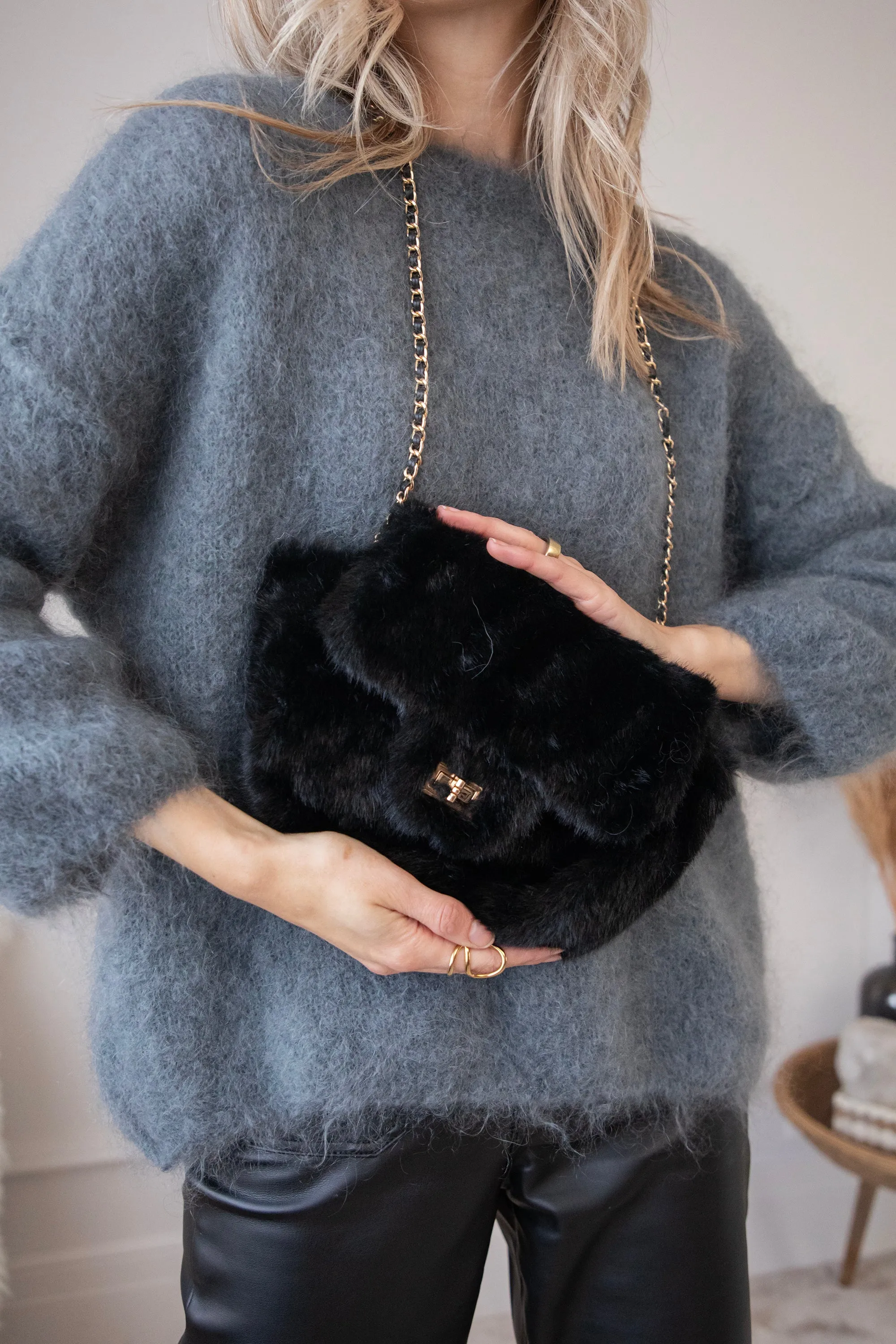Petit Fur Black - Handtas
