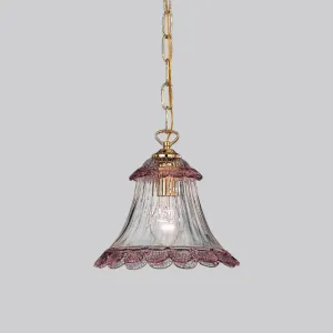 Pink And Clear Murano Glass Ceiling Lantern