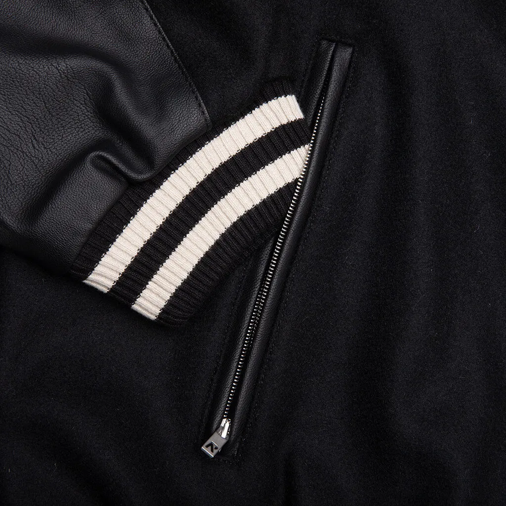 Raglan Varsity Jacket - Black