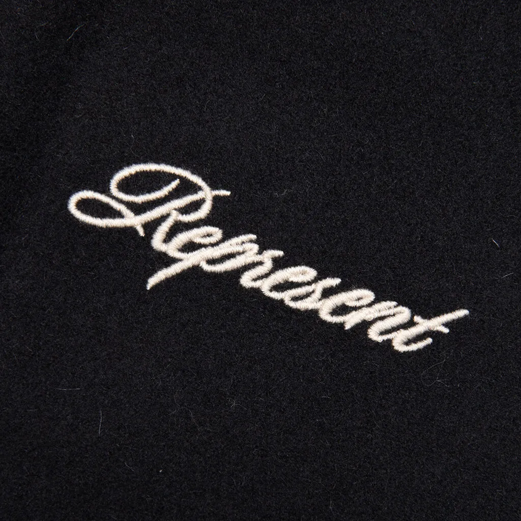 Raglan Varsity Jacket - Black