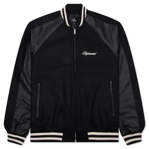 Raglan Varsity Jacket - Black