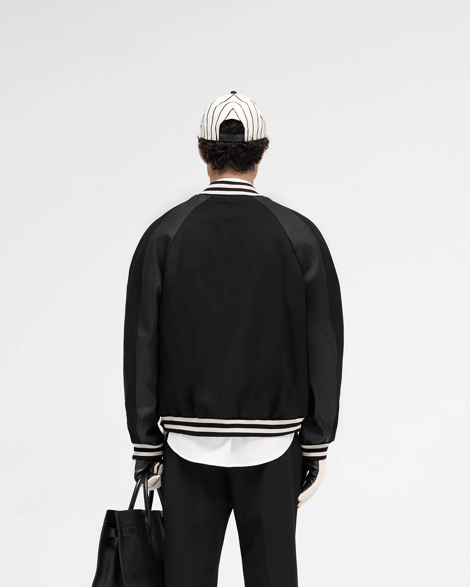 Raglan Varsity Jacket - Black