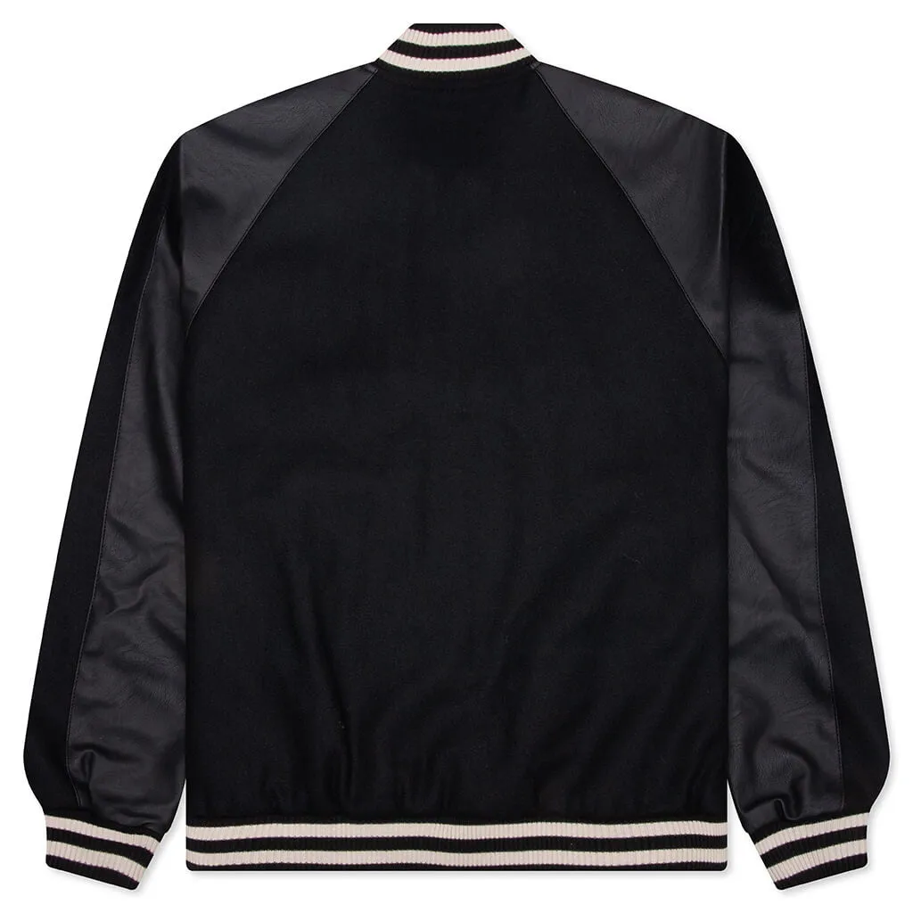 Raglan Varsity Jacket - Black