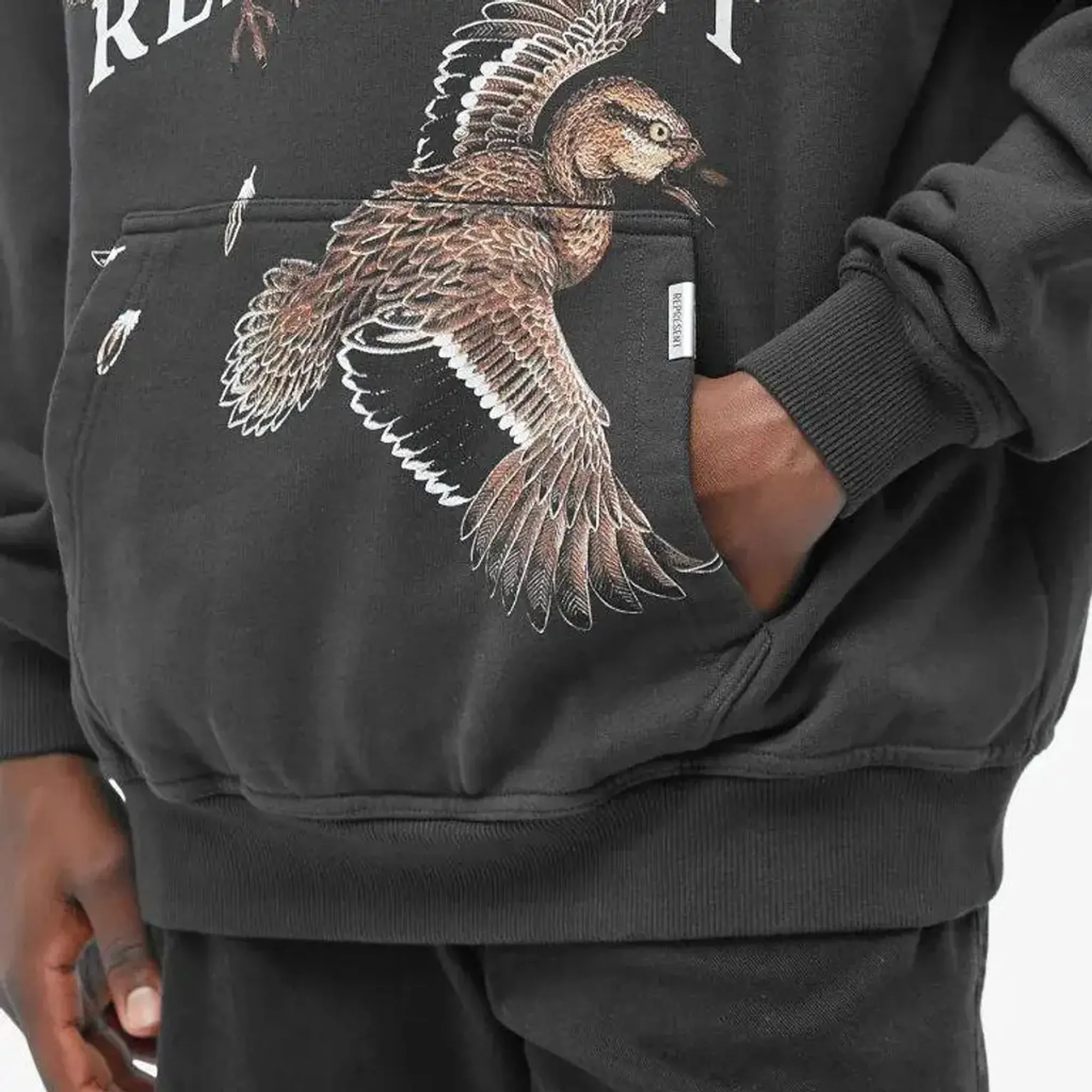 Represent | BIRDS OF PREY HOODIE  { OFF BLACK