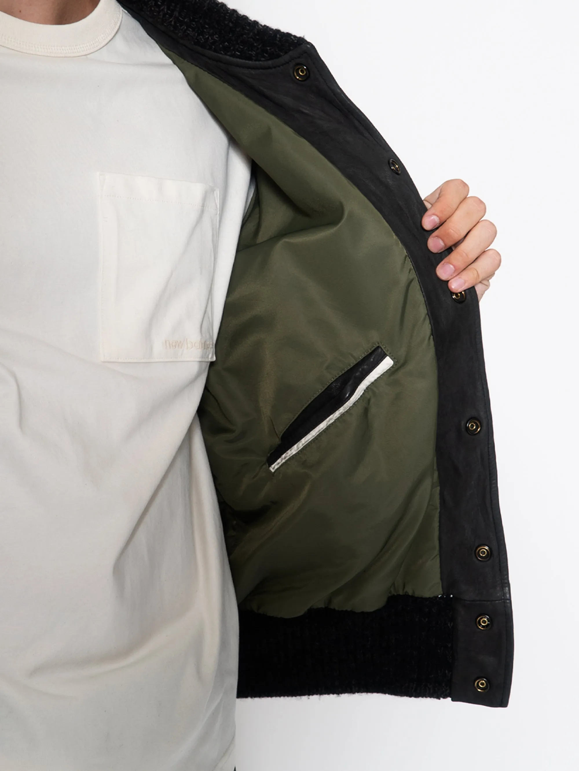Reversible Varsity Bomber Jacket Black / Green