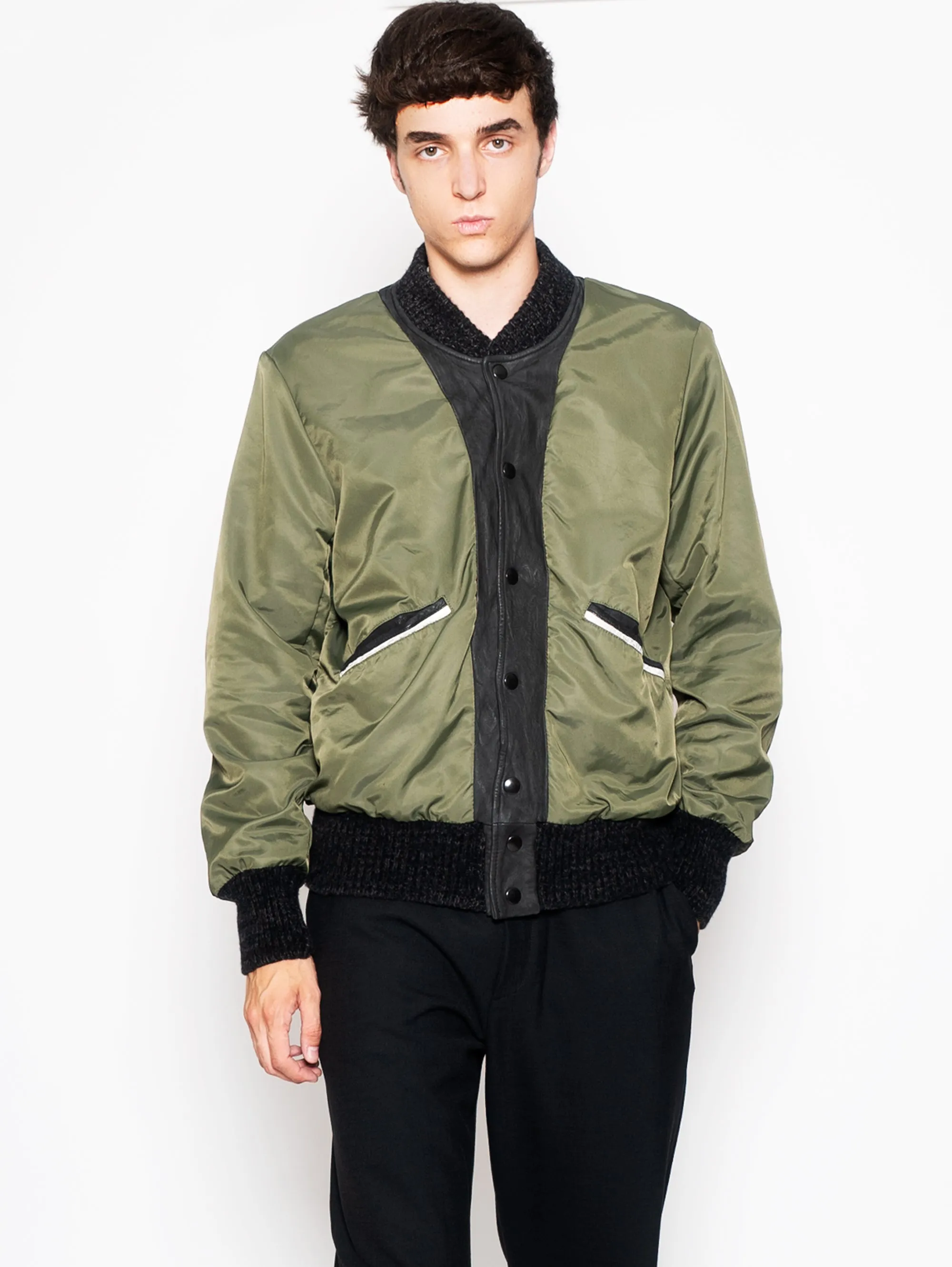 Reversible Varsity Bomber Jacket Black / Green