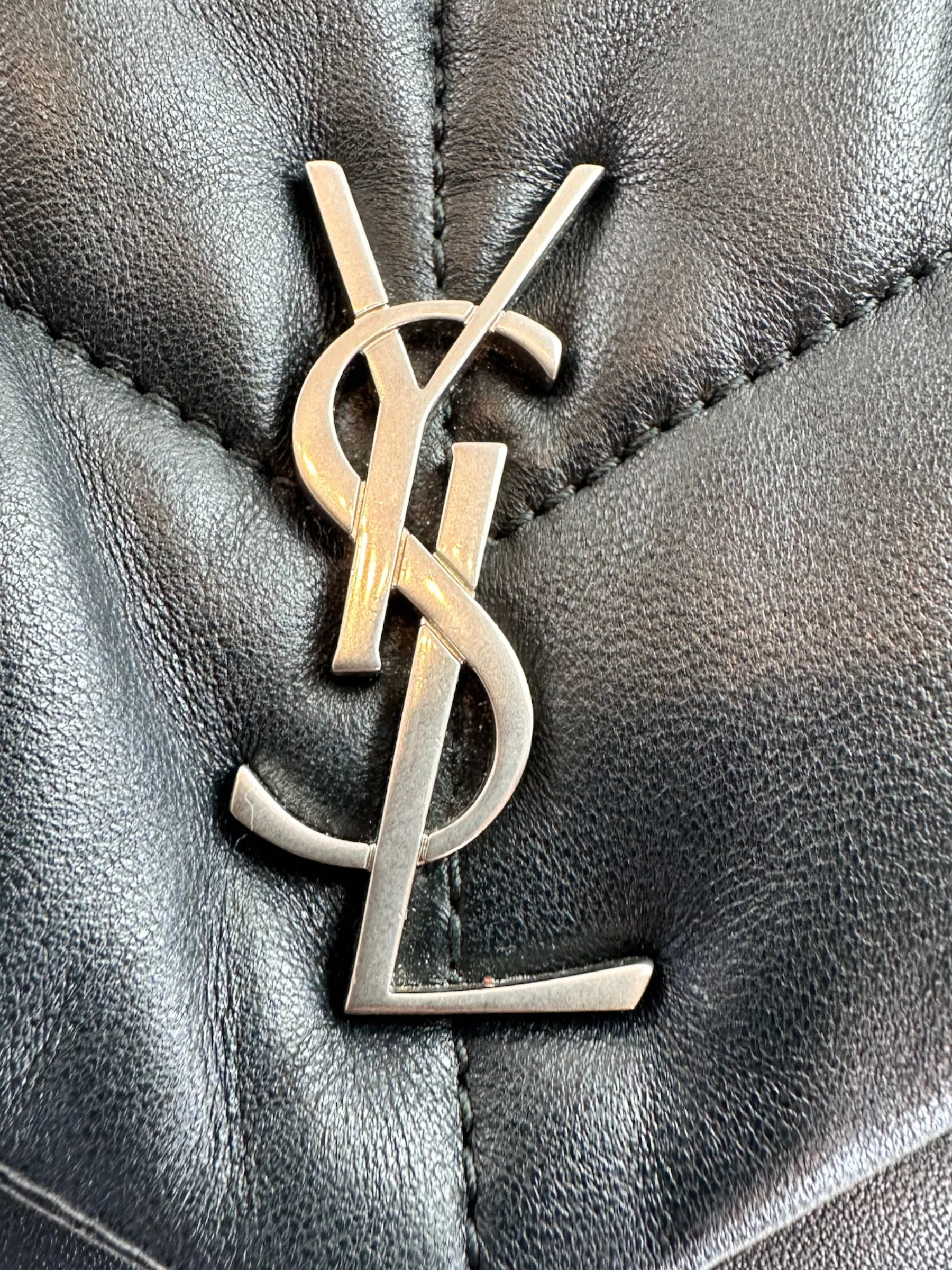 Saint Laurent Black Lambskin Leather Toy Puffer Crossbody