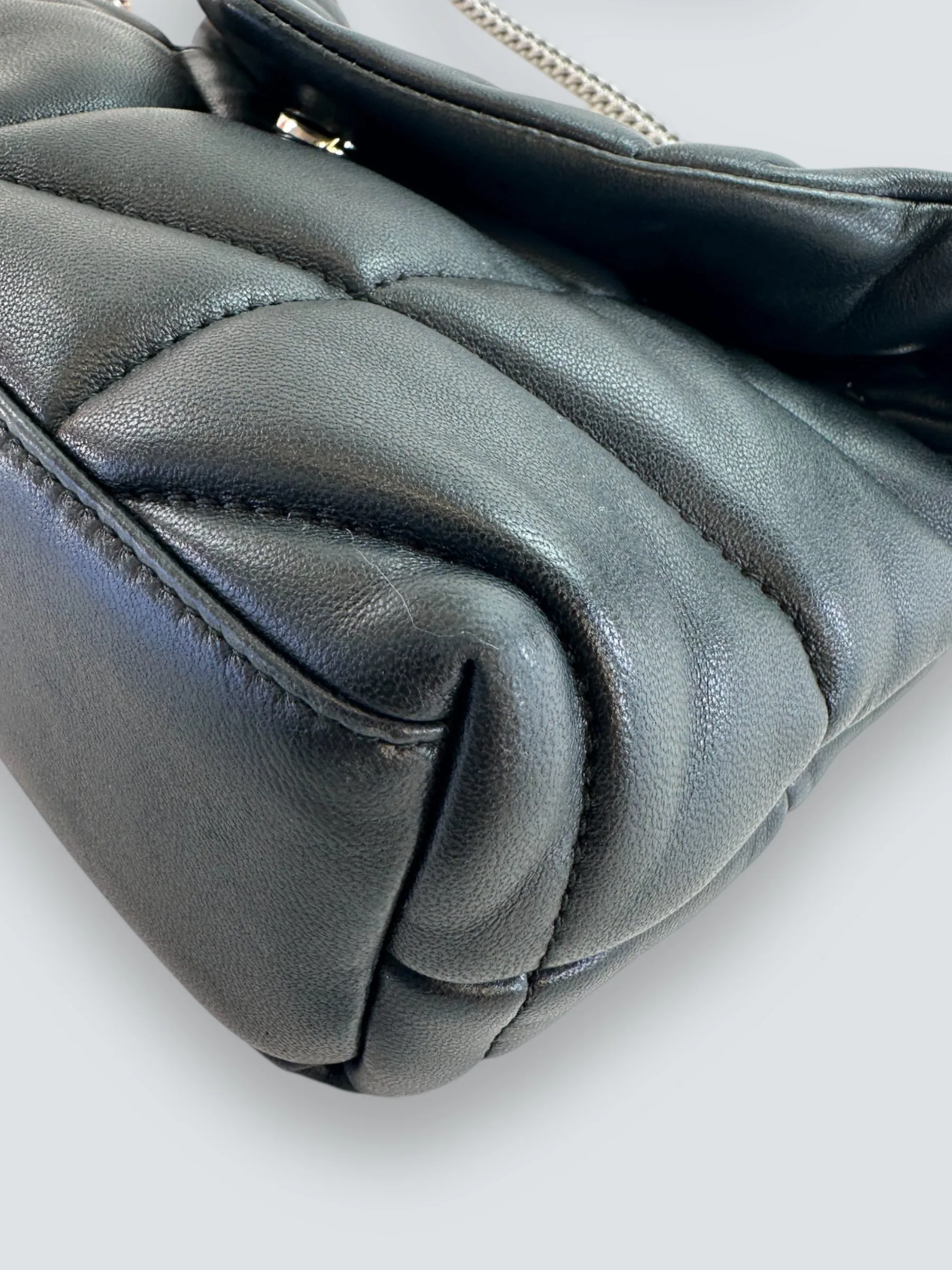 Saint Laurent Black Lambskin Leather Toy Puffer Crossbody