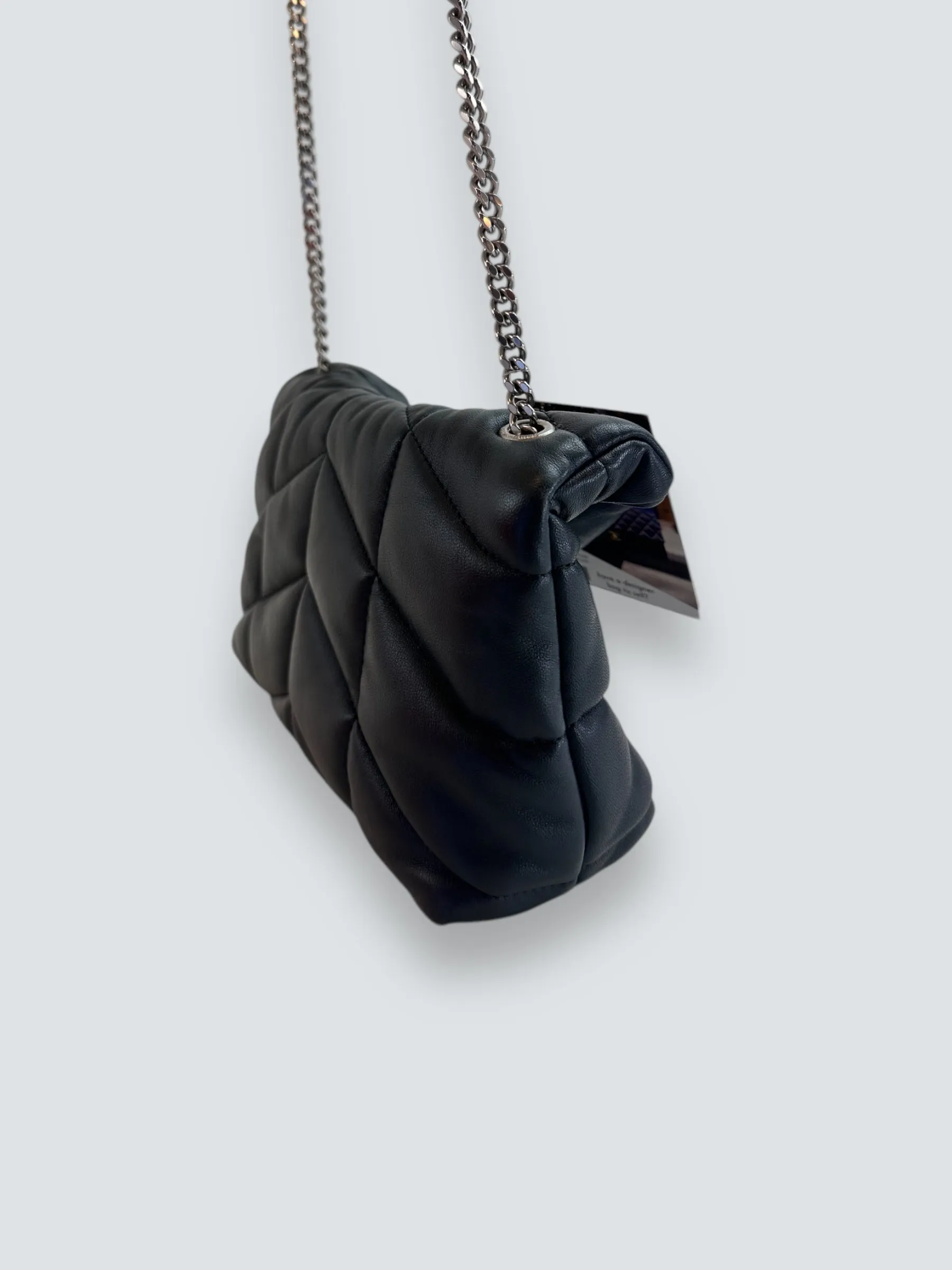 Saint Laurent Black Lambskin Leather Toy Puffer Crossbody