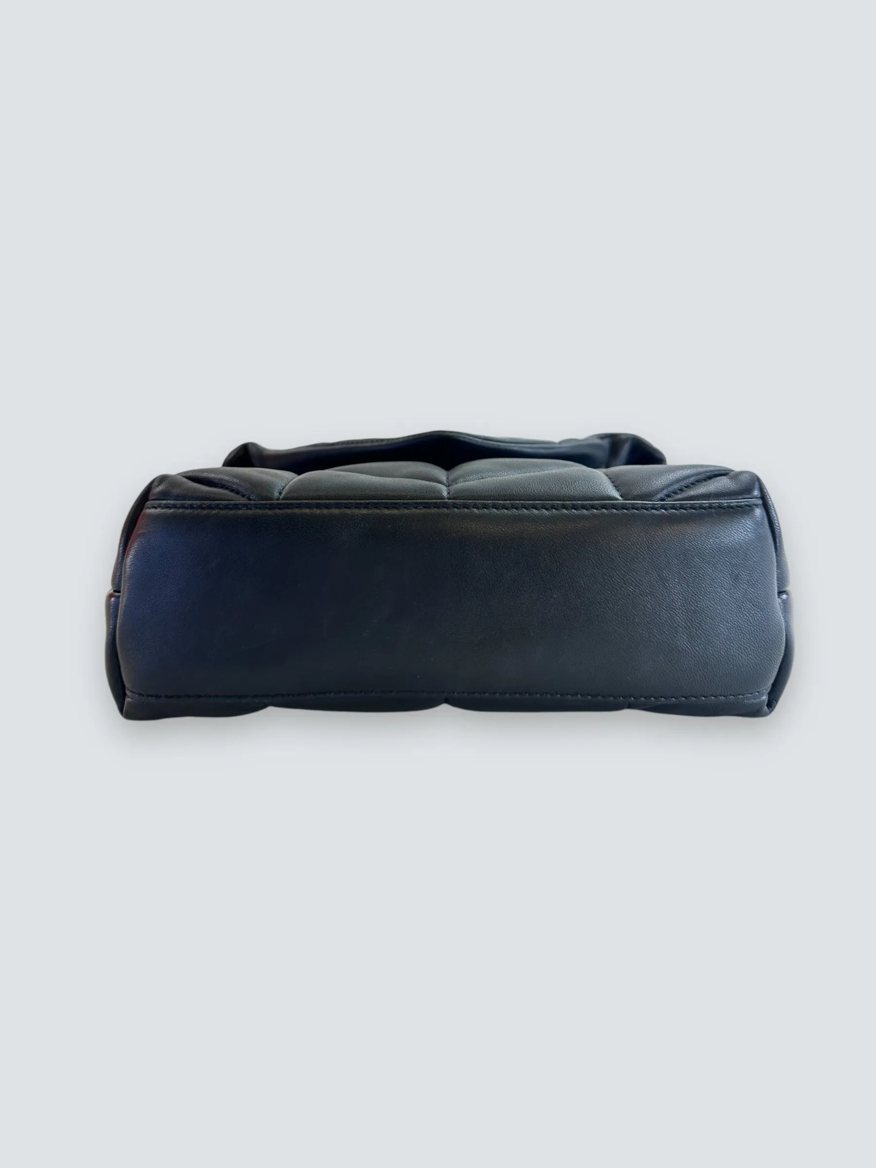 Saint Laurent Black Lambskin Leather Toy Puffer Crossbody