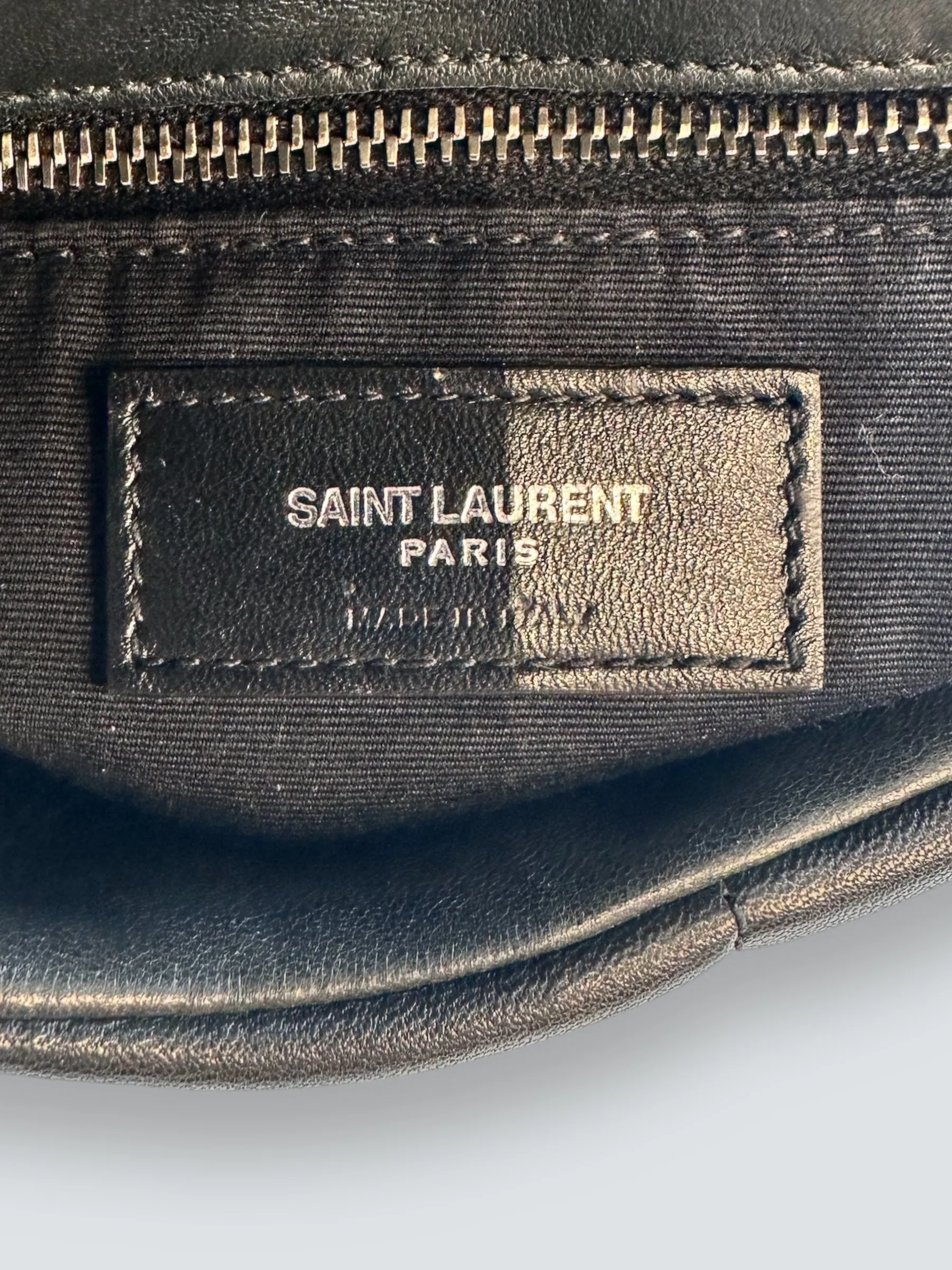 Saint Laurent Black Lambskin Leather Toy Puffer Crossbody