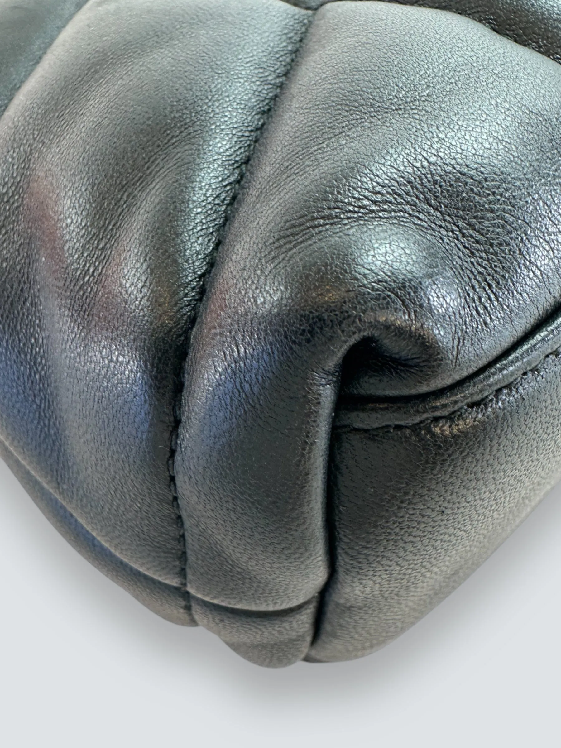 Saint Laurent Black Lambskin Leather Toy Puffer Crossbody