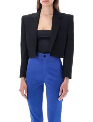Saint Laurent Long-Sleeved Cropped Blazer