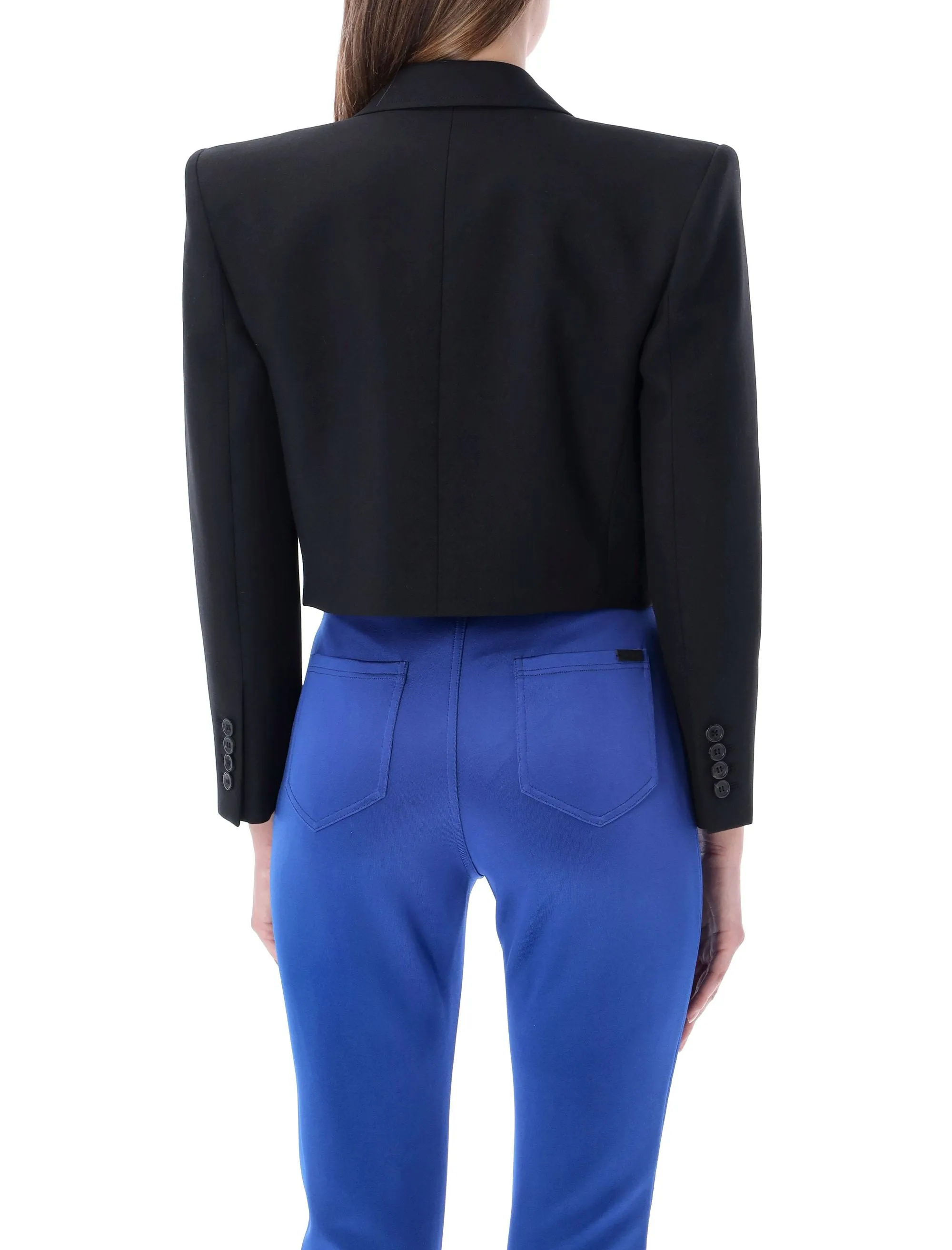 Saint Laurent Long-Sleeved Cropped Blazer