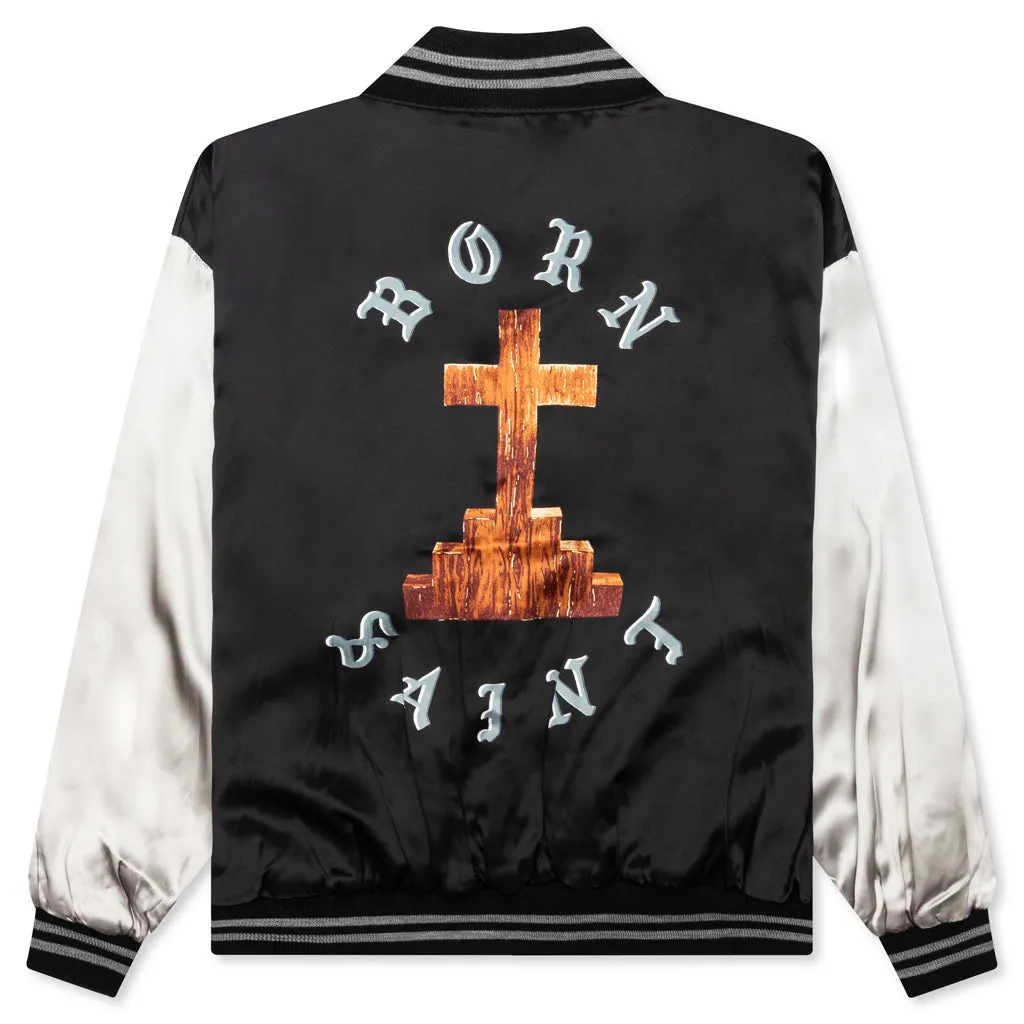 Saint Michael x Born x Raised Satin Jacket - Black/Grey