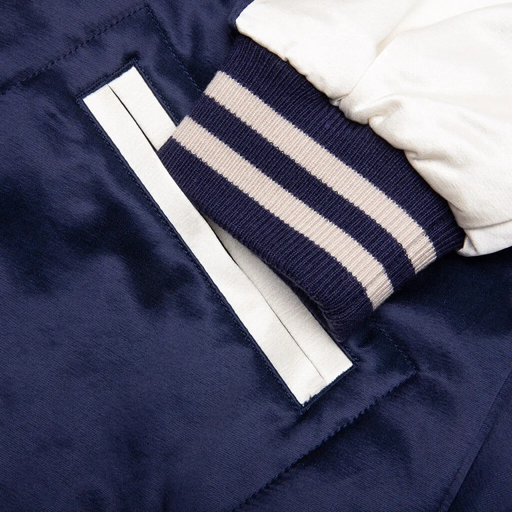 Satin Stadium Jacket - Navy