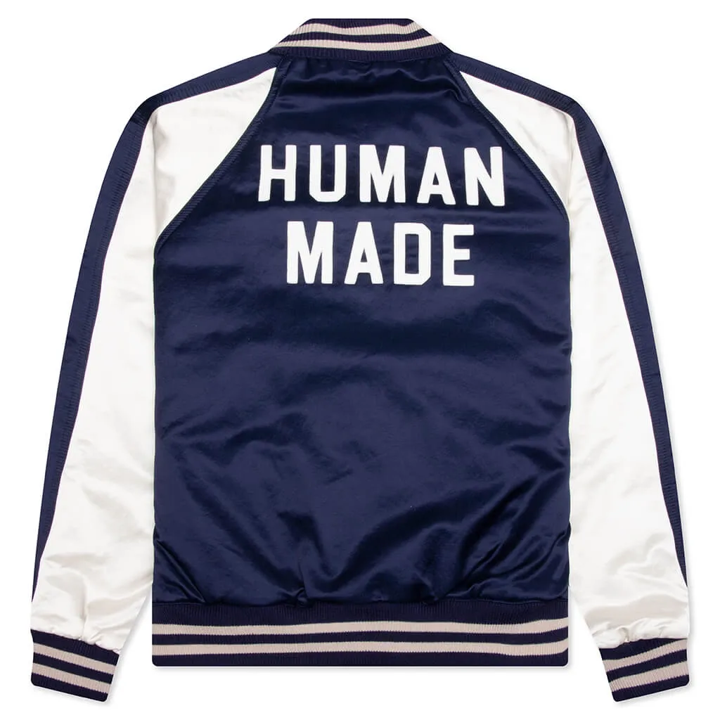 Satin Stadium Jacket - Navy