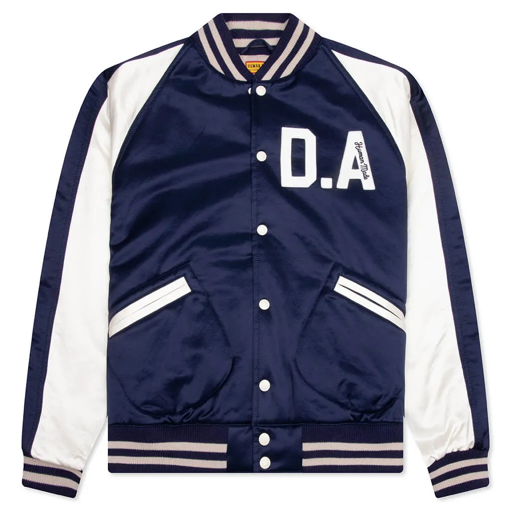 Satin Stadium Jacket - Navy