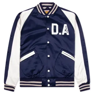Satin Stadium Jacket - Navy