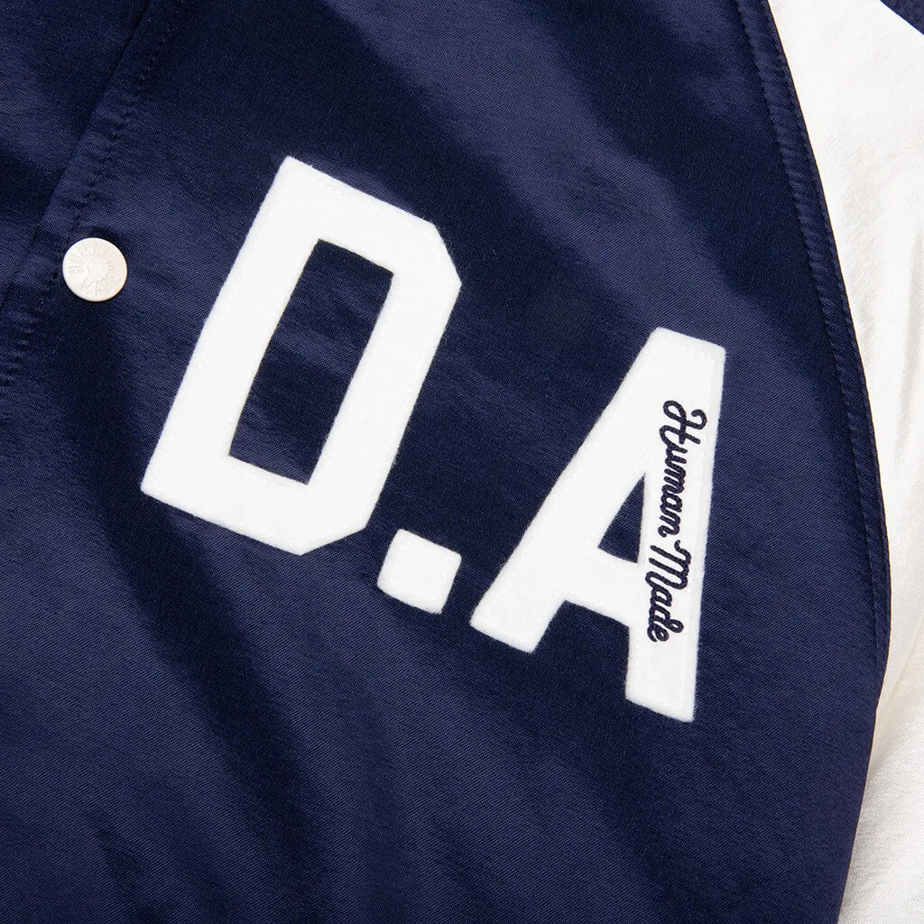 Satin Stadium Jacket - Navy