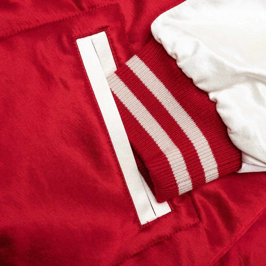 Satin Stadium Jacket - Red