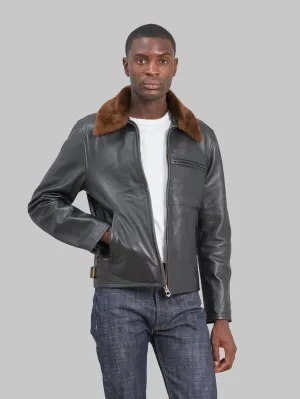Shangri-La Heritage Varenne Fur Collar Black Leather Jacket