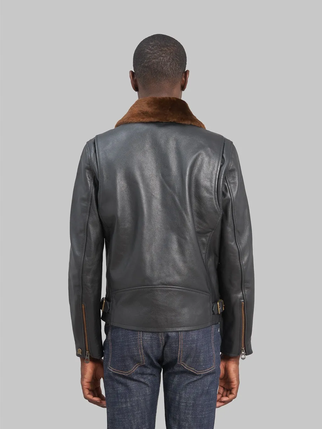 Shangri-La Heritage Varenne Fur Collar Black Leather Jacket