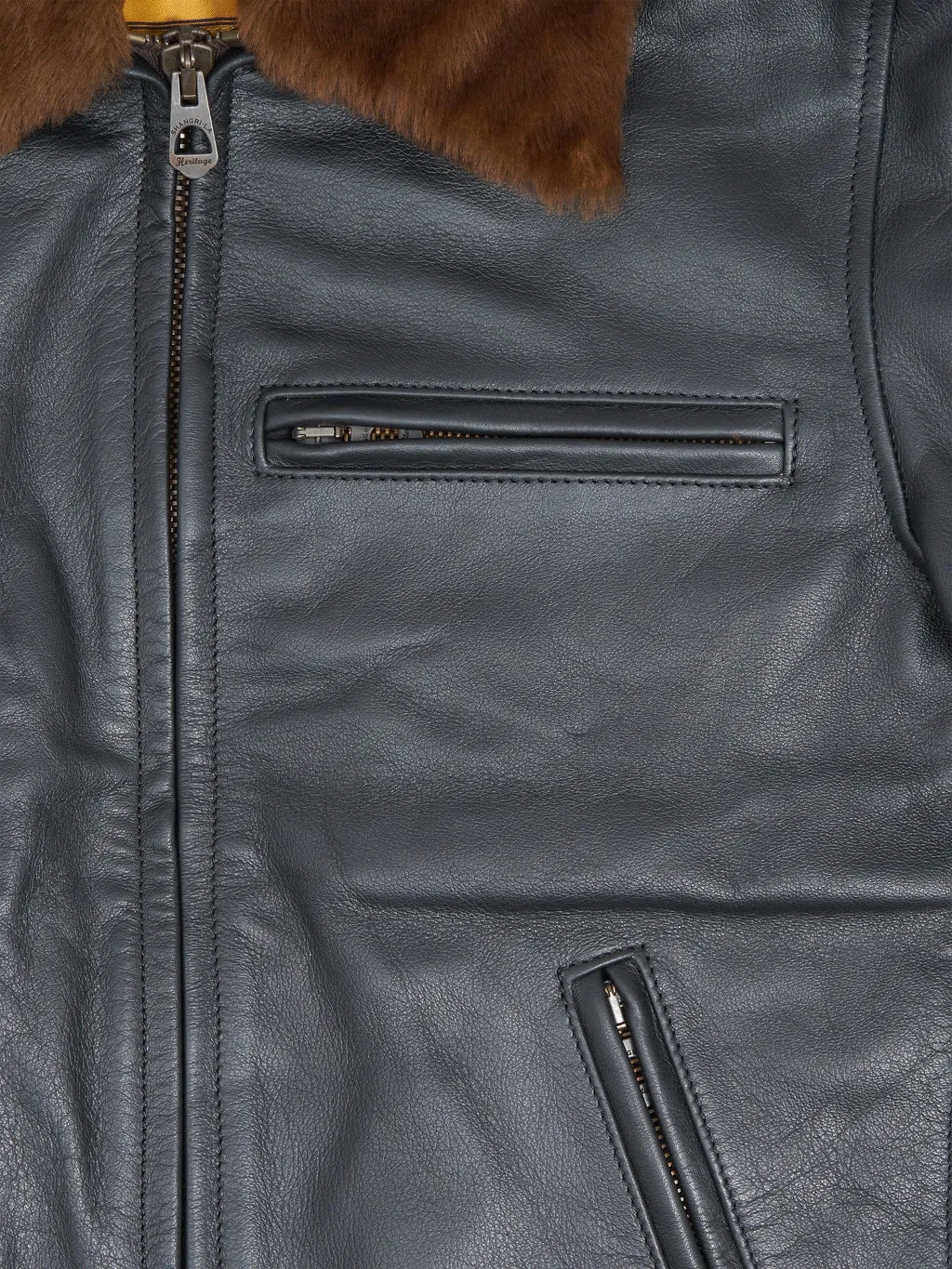 Shangri-La Heritage Varenne Fur Collar Black Leather Jacket