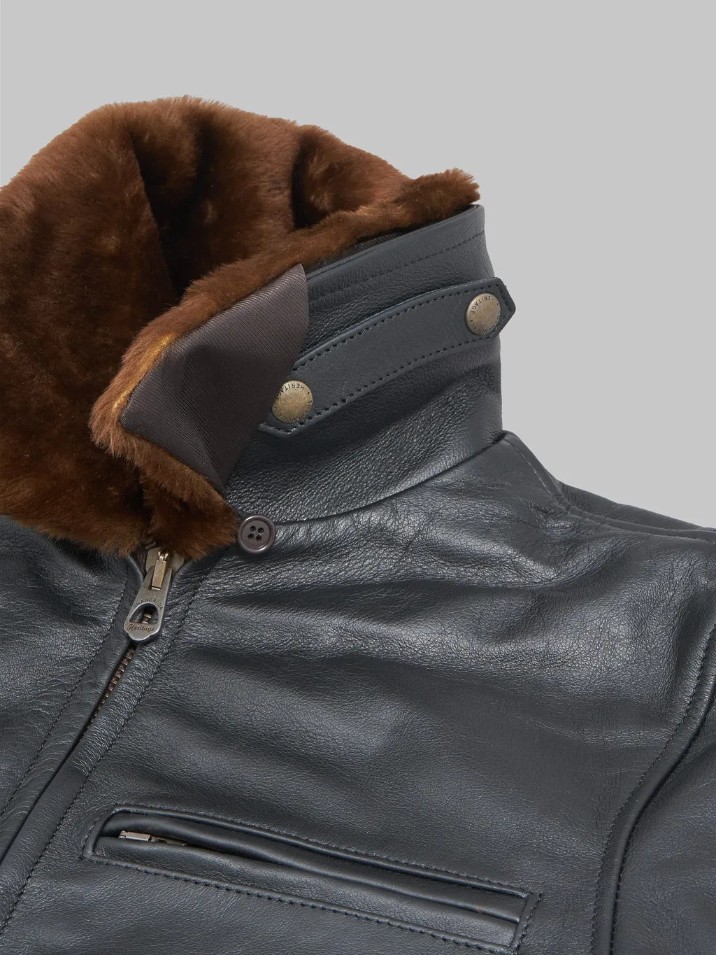 Shangri-La Heritage Varenne Fur Collar Black Leather Jacket
