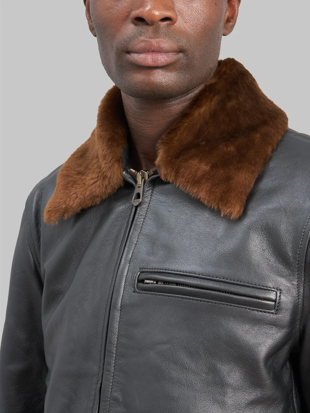 Shangri-La Heritage Varenne Fur Collar Black Leather Jacket