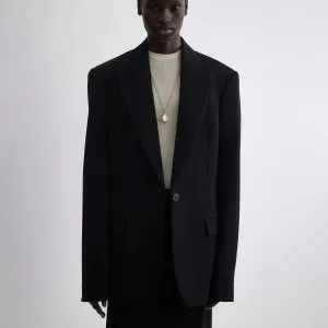 SINGLE BREASTED JACKET | black wool