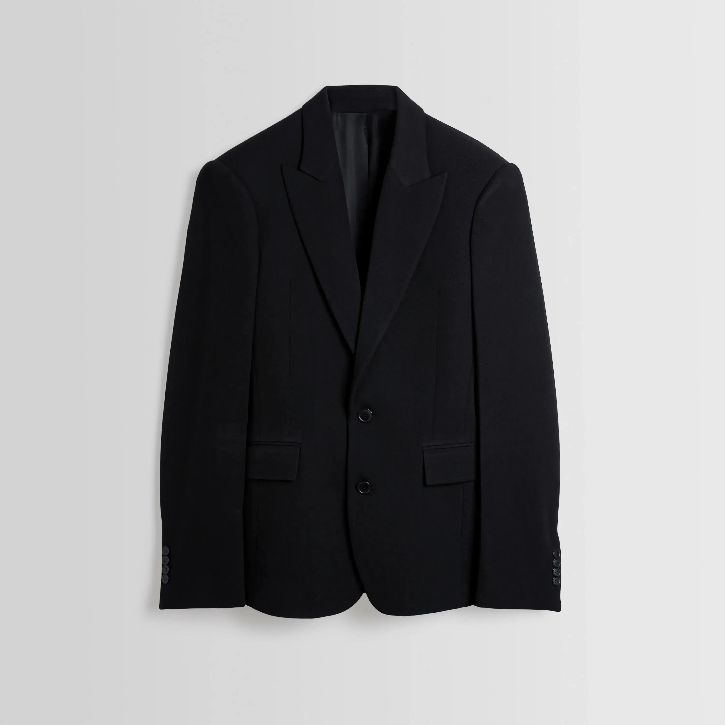 SINGLE BREASTED JACKET | black wool