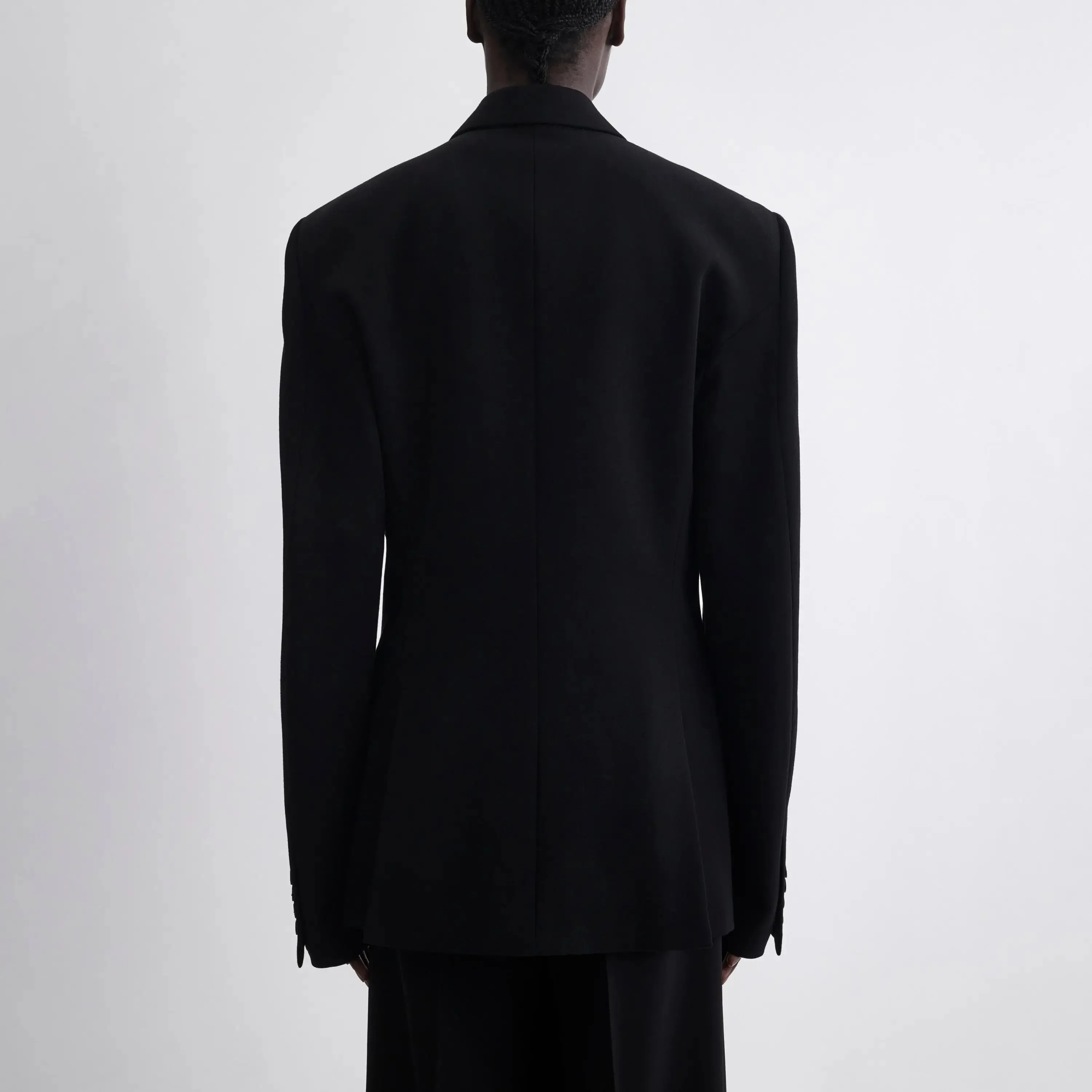 SINGLE BREASTED JACKET | black wool