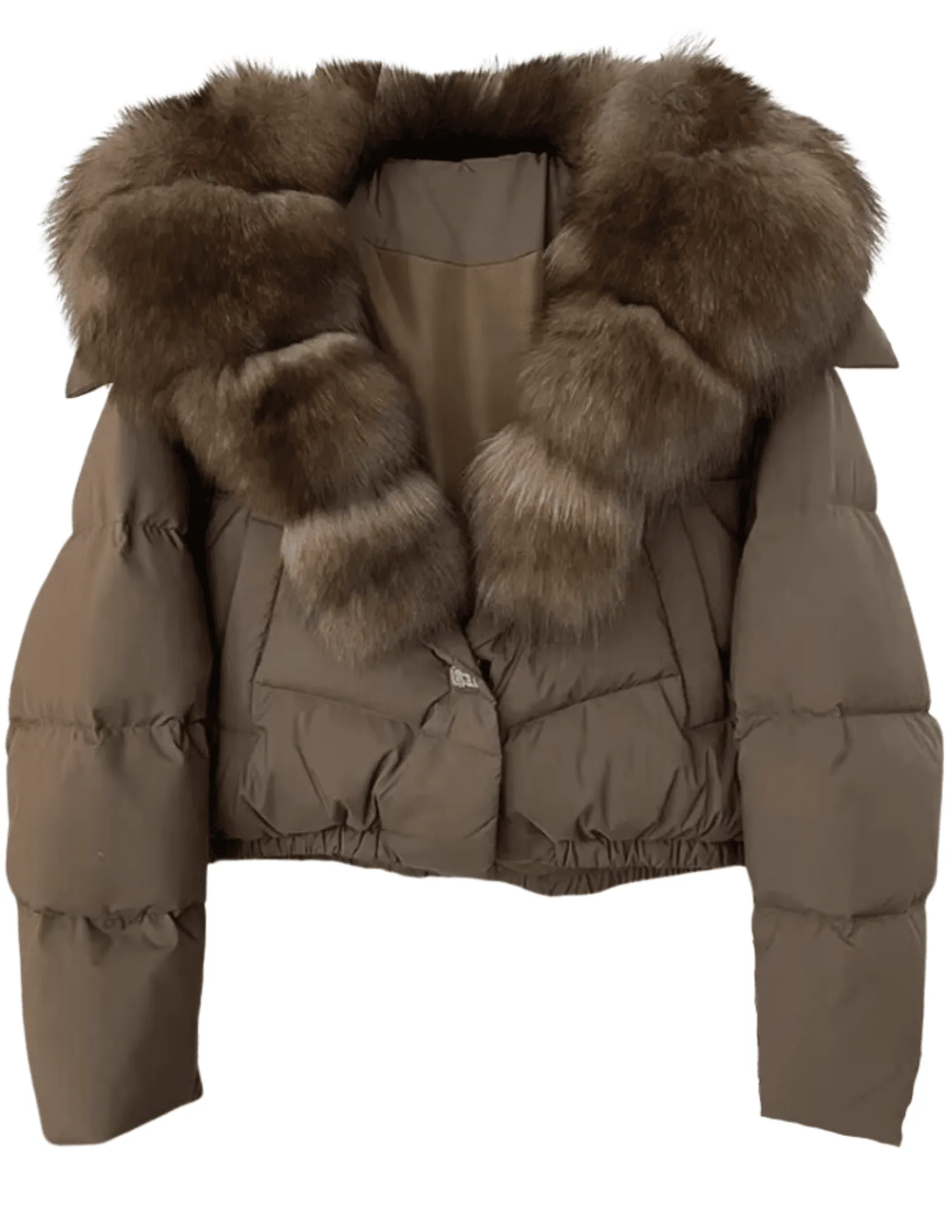 Steven Dann Fox Collar Crop Puffer Coat