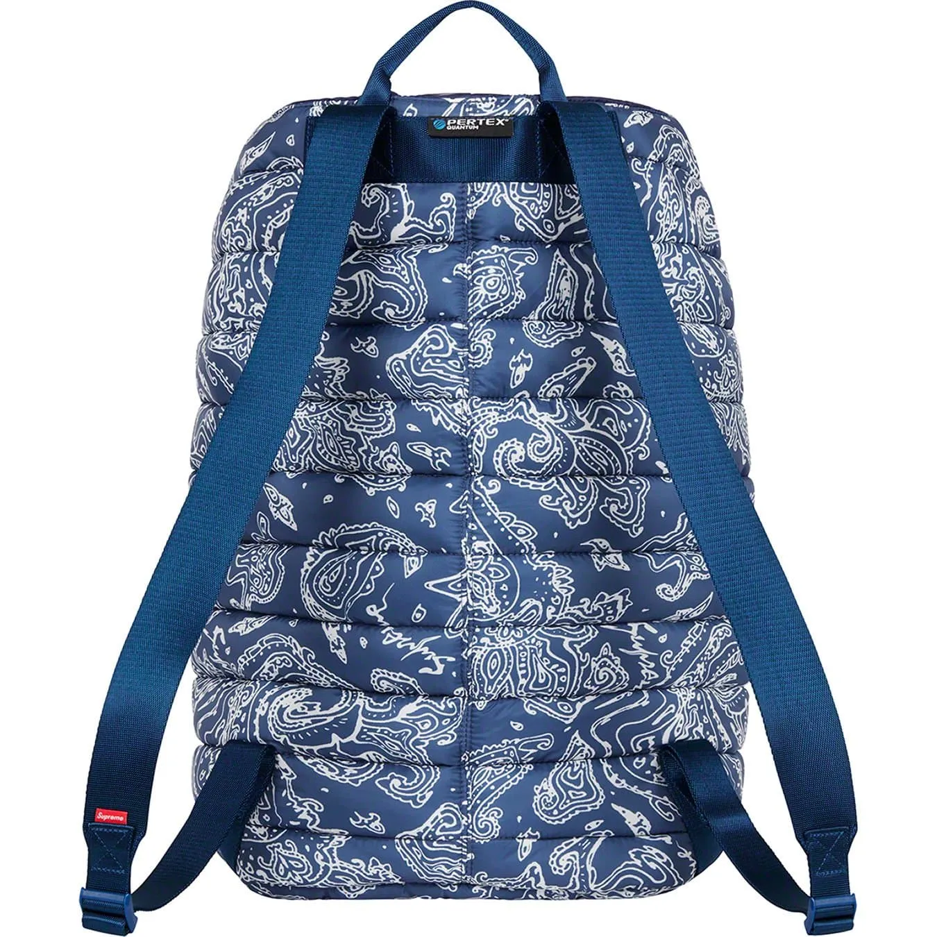 Supreme Puffer Backpack Blue Paisley