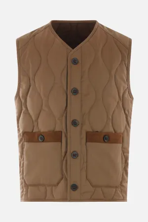 technical wool quilted vest