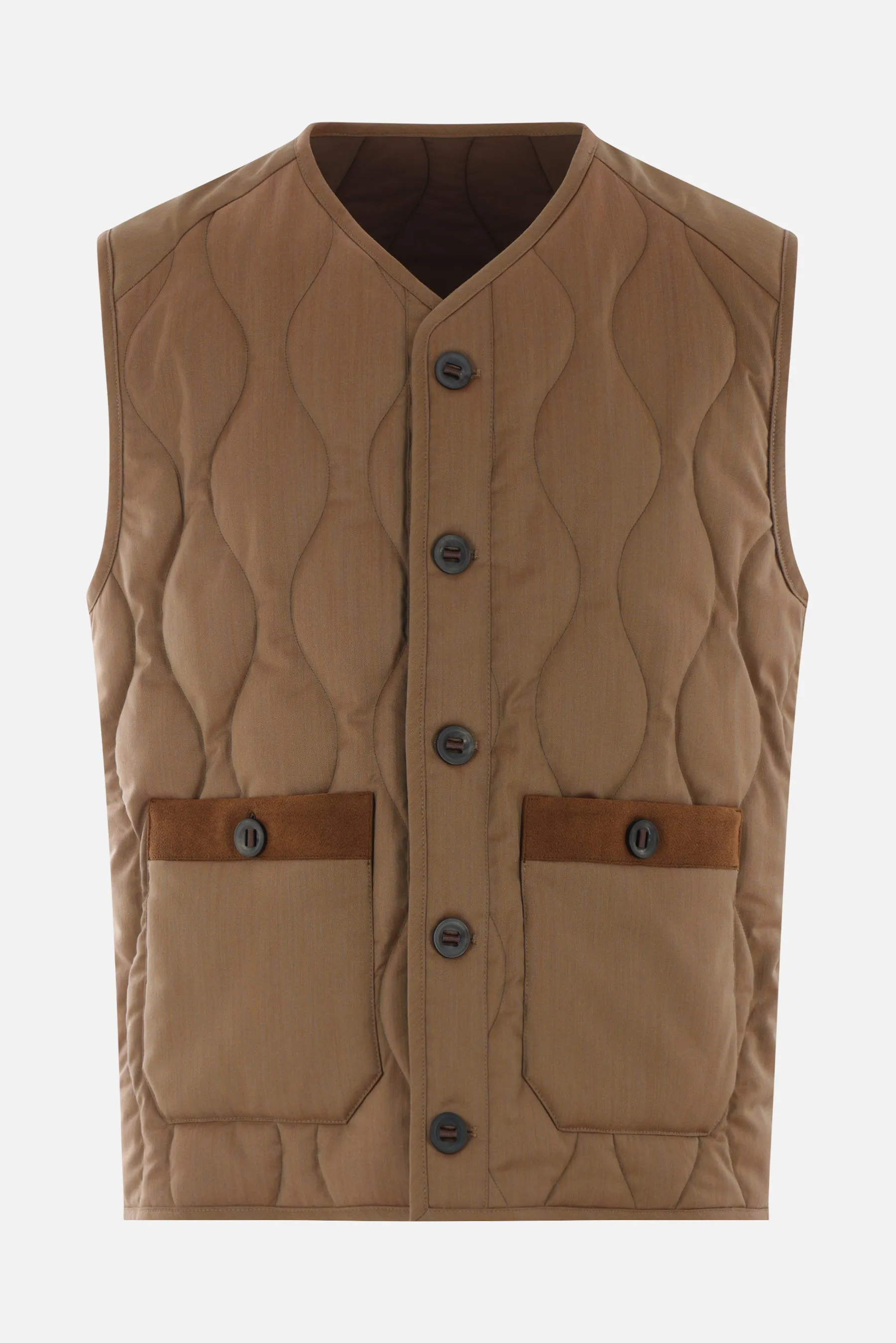 technical wool quilted vest