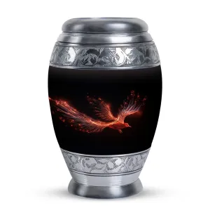 Tender Solace: Red Sparrow Uniquely Large Memorial Urn