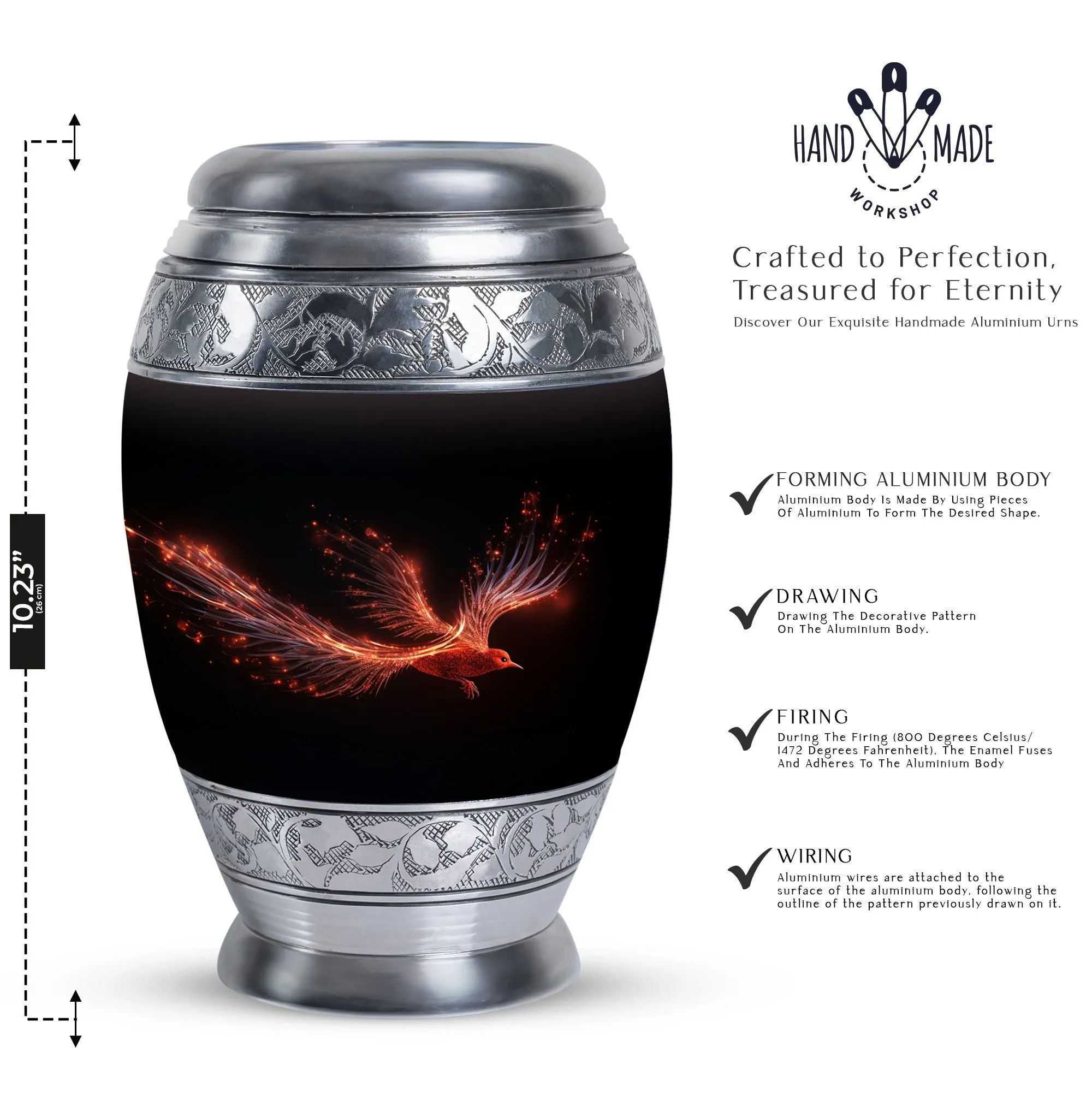 Tender Solace: Red Sparrow Uniquely Large Memorial Urn